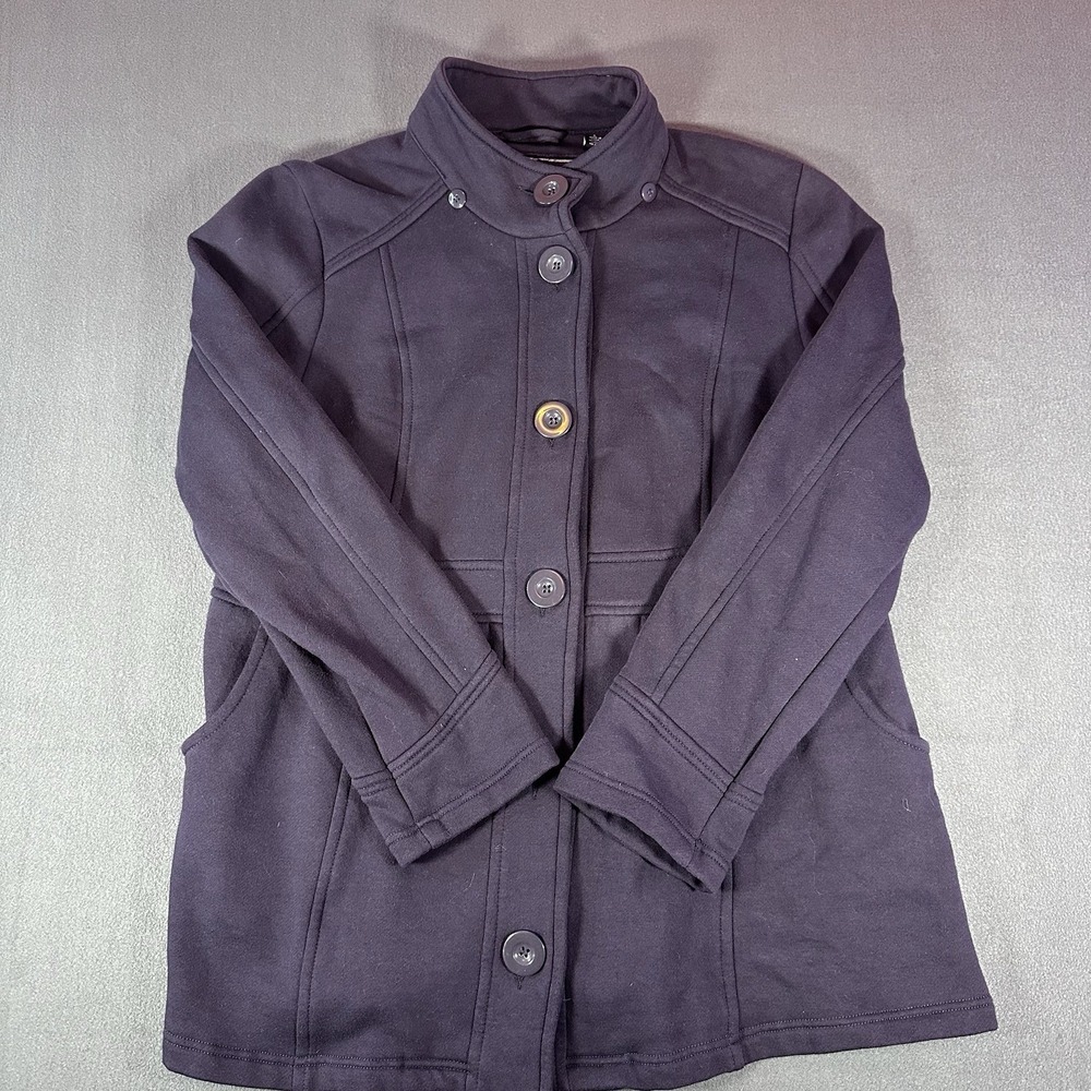 Peace Love CHILL size L/G blazer LIGHT JACKET color Blue button front